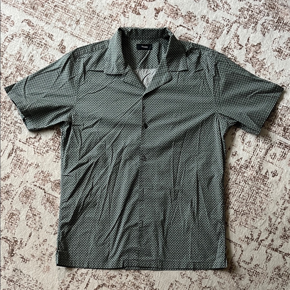 Theory Black and White Geometric Men's Shirt